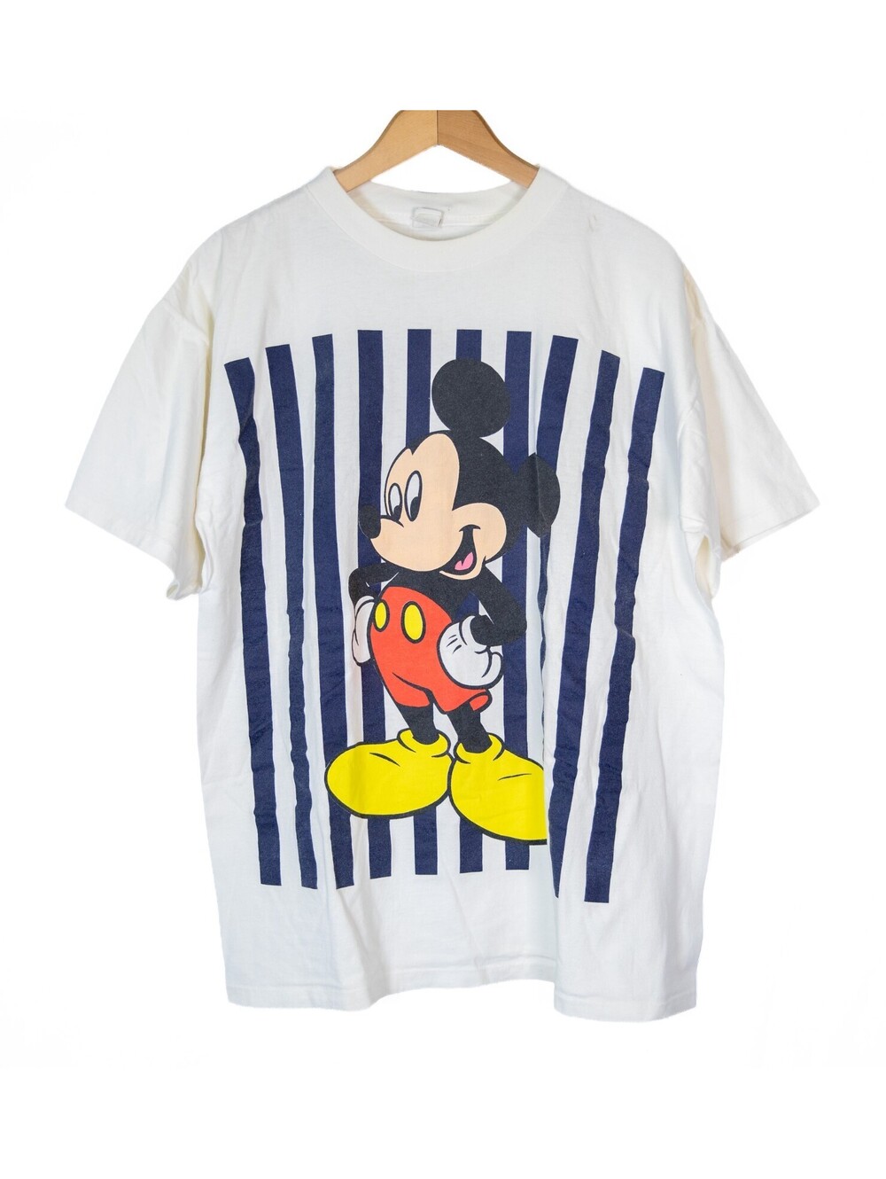 Disney Mickey Mouse Single Stitch VTG T-Shirt White 90s Made in USA Mens XL